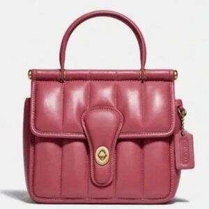 Coach Leather Willis Top Handle 18 With Quilting-B4/Rouge